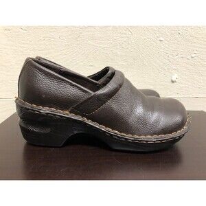 Sonoma Brown Leather Daria Nurse Casual Work Mule Clogs Women's Shoes Size 6M